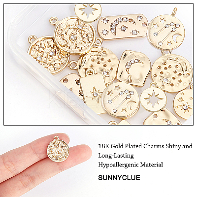16Pcs 8 Styles Alloy Pendants PALLOY-SC0003-77G-1