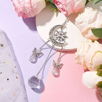 Moon Sun Alloy Pendant Decorations HJEW-JM01974-1
