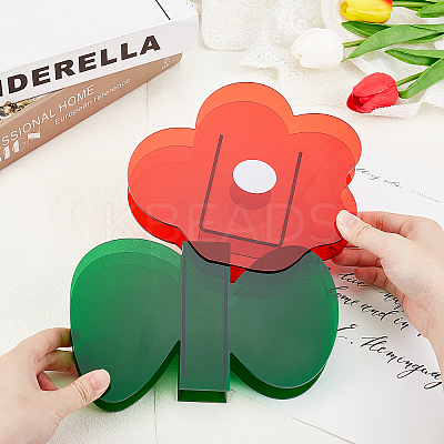 Flower Shape Plastic Vase DIY-WH0227-16-1