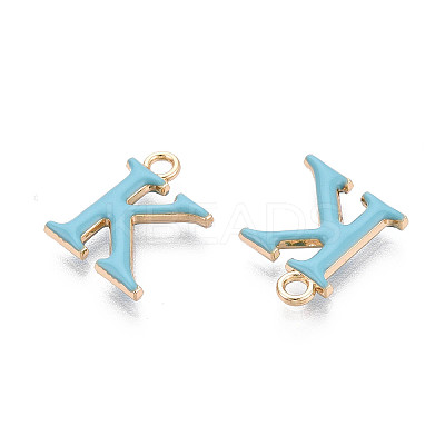 Rack Plating Alloy Enamel Pendants ENAM-T024-53K-G-1