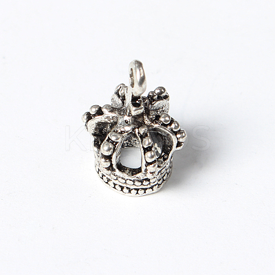 Tibetan Style Alloy Crown Pendants TIBEP-S120-AS-NR-1