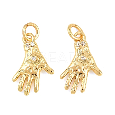 Brass Micro Pave Cubic Zirconia Charms KK-F927-26G-1