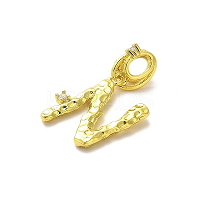 Rack Plating Brass Micro Pave Cubic Zirconia European Dangle Charms KK-L210-015G-N-1