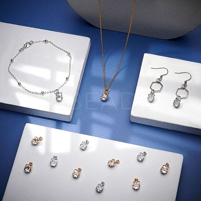 Alloy Clear Cubic Zirconia Charms ZIRC-PH0001-07-1