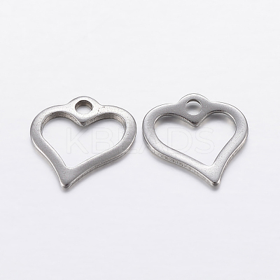 Tarnish Resistant 304 Stainless Steel Open Heart Charms STAS-F159-38P-1