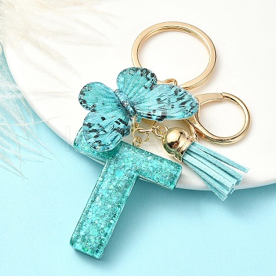 Resin & Acrylic & Faux Suede Tassel Keychain X1-KEYC-YW00119-20-1
