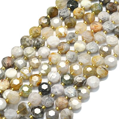 Natural Bamboo Leaf Agate Beads Strands G-C116-A91-01-1