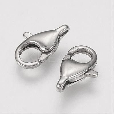 Tarnish Resistant 304 Stainless Steel Lobster Claw Clasps STAS-F109-04P-1