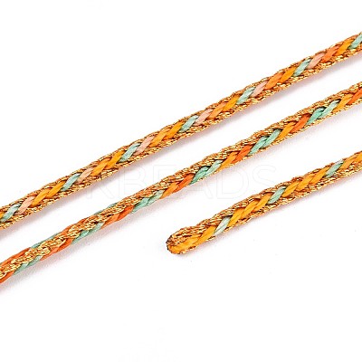 100M Segment Dyed Round Nylon & PET & Polyester Metallic Braided Cord OCOR-N009-01D-1