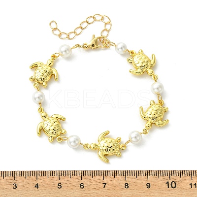 304 Stainless Steel & Shell Pearl Link Chains Bracelets for Women BJEW-JB13815-01-1