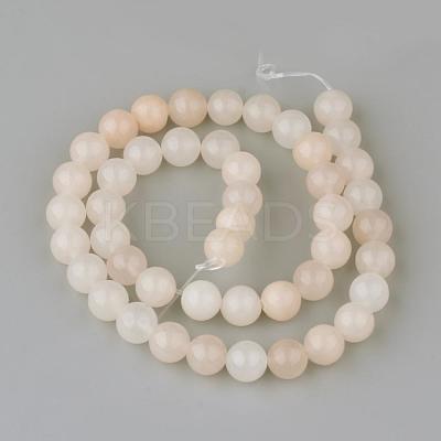Natural Pink Aventurine Gemstone Round Bead Strands G-R288-6mm-1