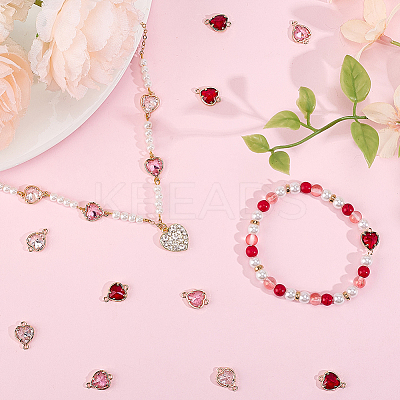 18Pcs 3 Colors K9 Glass Connector Charms FIND-BBC0002-31-1