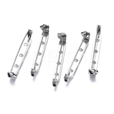 Tarnish Resistant 201 Stainless Steel Brooch Pin Back Safety Catch Bar Pins STAS-S117-022E-1