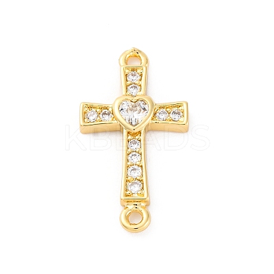 Brass Micro Pave Cubic Zirconia Connector Charms KK-S510-16G-1