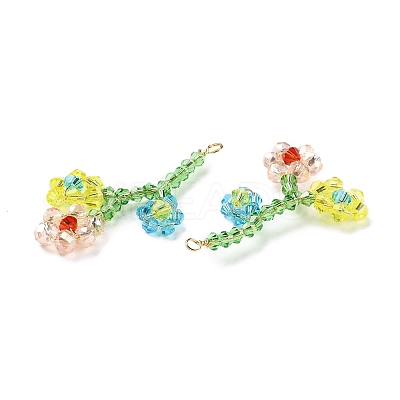 Glass Beaded Pendants GLAA-C028-05B-1