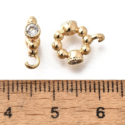 Brass Micro Pave Cubic Zirconia Tube Bails KK-M318-16G-1