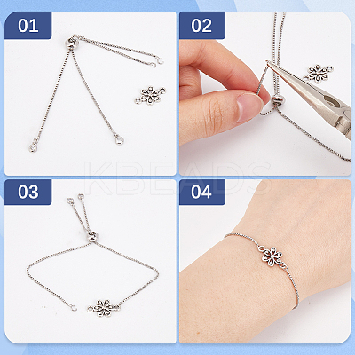 32Pcs 4 Colors Rack Plating Adjustable Brass Slider Bracelet Making KK-SP0001-79-1