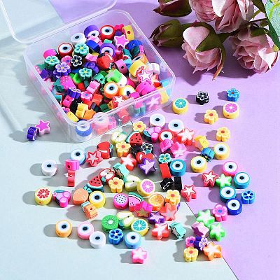 200Pcs 4 Styles Handmade Polymer Clay Beads CLAY-SZ0001-54-1