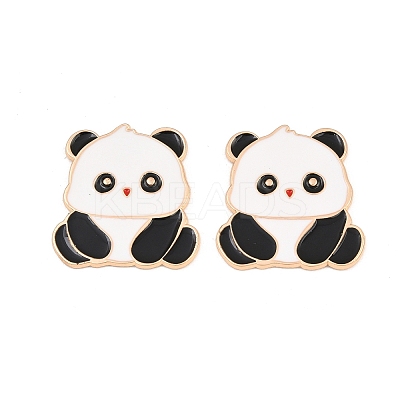 Panda Alloy Enamel Cabochons AL-CBA1A6F-06KCG-E-1