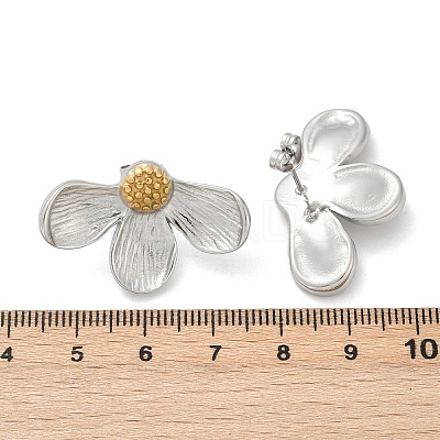 304 Stainless Steel Two Tone Stud Earrings EJEW-S265-09GP-1