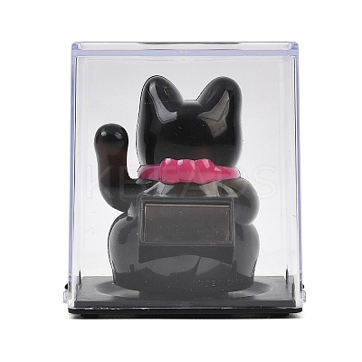 ABS Plastic Solar Powered Maneki-neko Figurines DJEW-B017-01B-04-1