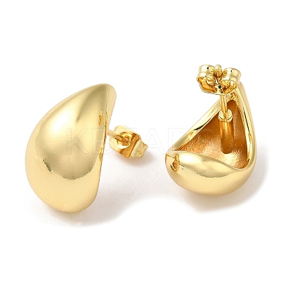 Rack Plating Brass Teardrop Stud Earrings X-EJWE-Q766-03G-1