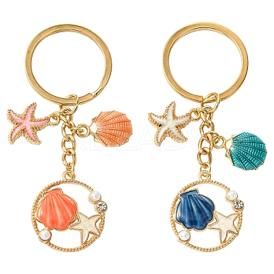 Alloy Enamel & Rhineston & Plastic Keychain KEYC-YW00076-01-1