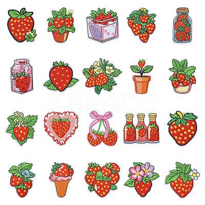 21Pcs 21 Styles Polyester Thread & Non-woven Fabric Iron on Patches DIY-CJ0003-13-1
