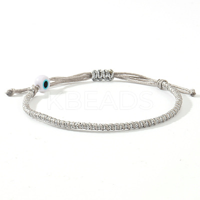 Handmade Porcelain Evil Eye Bead Braided Bracelets SI3080-7-1