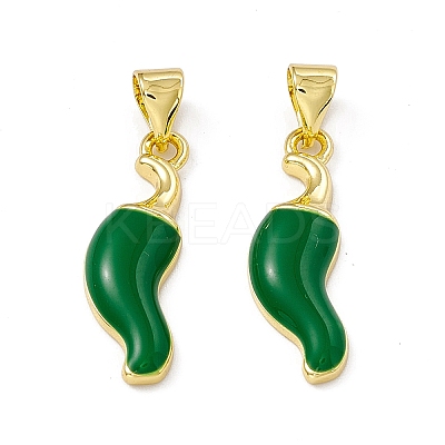 Real 18K Gold Plated Rack Plating Brass Enamel Pendants ZIRC-I061-08G-1