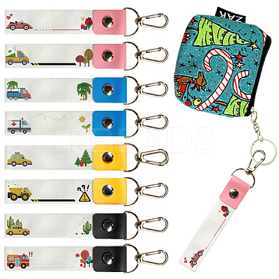 PU Leather & Cotton Name Marker Keychain AJEW-WH0514-007-1