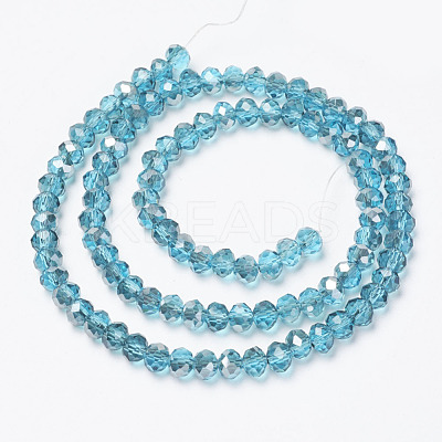 Electroplate Transparent Glass Beads Strands EGLA-A034-T6mm-E11-1