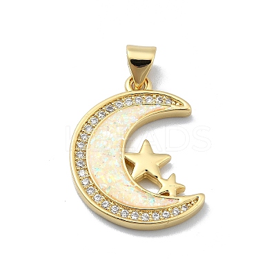Brass Micro Pave Clear Cubic Zirconia Pendants KK-A221-18F-G-1