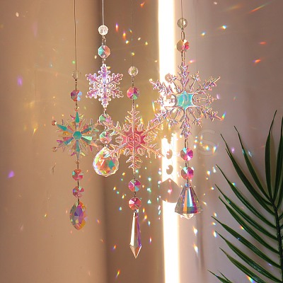 Snowflake K9 Glass Big Pendant Decorations PW-WG59589-05-1