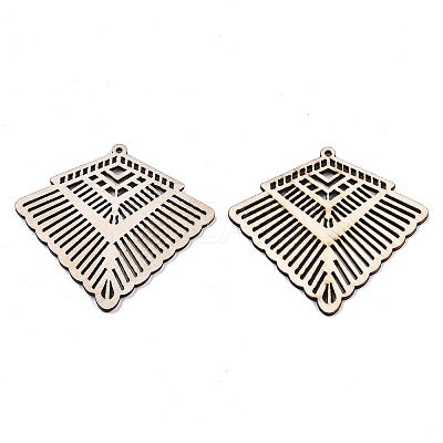 Undyed Natural Wooden Big Pendants LS-X-WOOD-N007-033-1