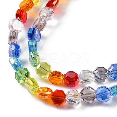 Electroplate & Gradient Color Glass Beads Strands LAMP-M023-02-1