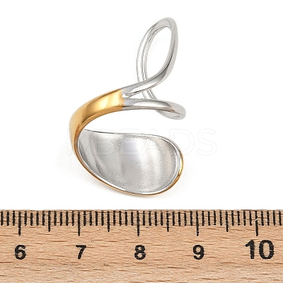 Adjustable 304 Stainless Steel Cuff Rings for Women LS-RJEW-B135-01GP-04-1