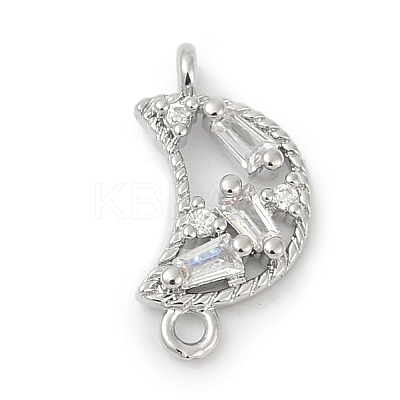 Brass Clear Cubic Zirconia Connector Charms LS-KK-Z094-03P-01-1