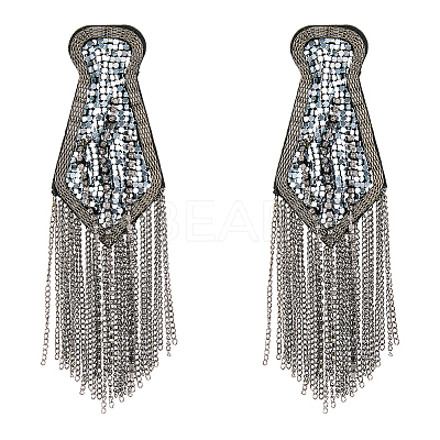 2Pcs Fashionable Tassel Epaulettes DIY-FH0008-89B-B-1