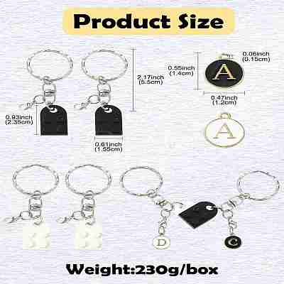 DIY Alphabet Alloy Enamel  & Building Blocks Resin Pendant Keychain Making Kits DIY-CJ0002-80-1