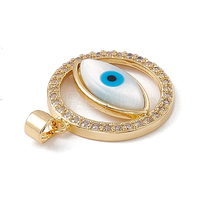 Brass Micro Pave Clear Cubic Zirconia Pendants KK-G439-52G-1
