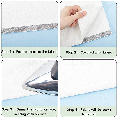 2 Rolls 2 Colors Non-woven Fabric Polyamide Double-sided Hot Melt Adhesive Film DIY-GF0009-34A-1