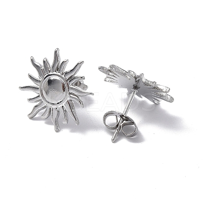Non-Tarnish 304 Stainless Steel Sun Stud Earrings for Women EJEW-F300-10P-1