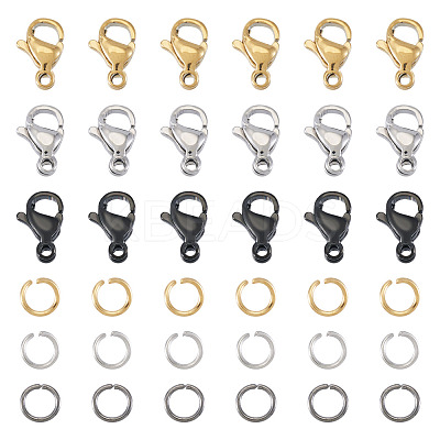 60Pcs 304 Stainless Steel Lobster Claw Clasps STAS-TA0001-46A-1