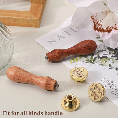 3Pcs 3 Styles Golden Plated Wax Seal Brass Stamp Head AJEW-CP0007-52A-1