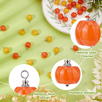 40Pcs 2 Colors Opaque Resin Vegetable Pendants PALLOY-FH00153-1