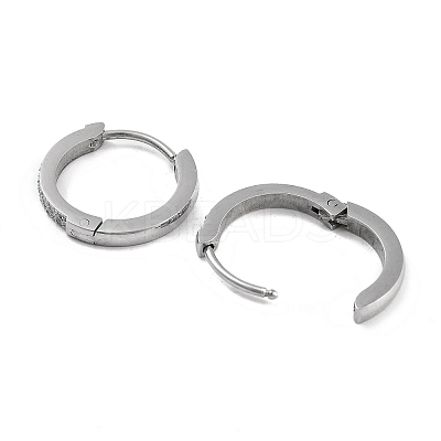 304 Stainless Steel Micro Pave Clear Cubic Zirconia Huggie Hoop Earrings EJEW-C096-01F-P-1