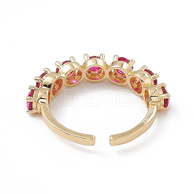 Cubic Zirconia Open Cuff Ring RJEW-P079-07G-03-1