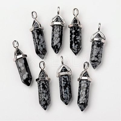 Natural Snowflake Obsidian Double Terminated Pointed Pendants G-F295-05A-1