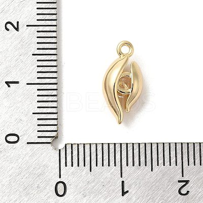 Marine Animal Theme Golden Brass Micro Pave Clear Cubic Zirconia Pendants KK-U031-01G-01-1